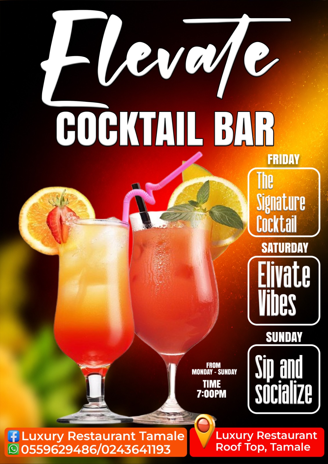 Weekly Elevate lineup